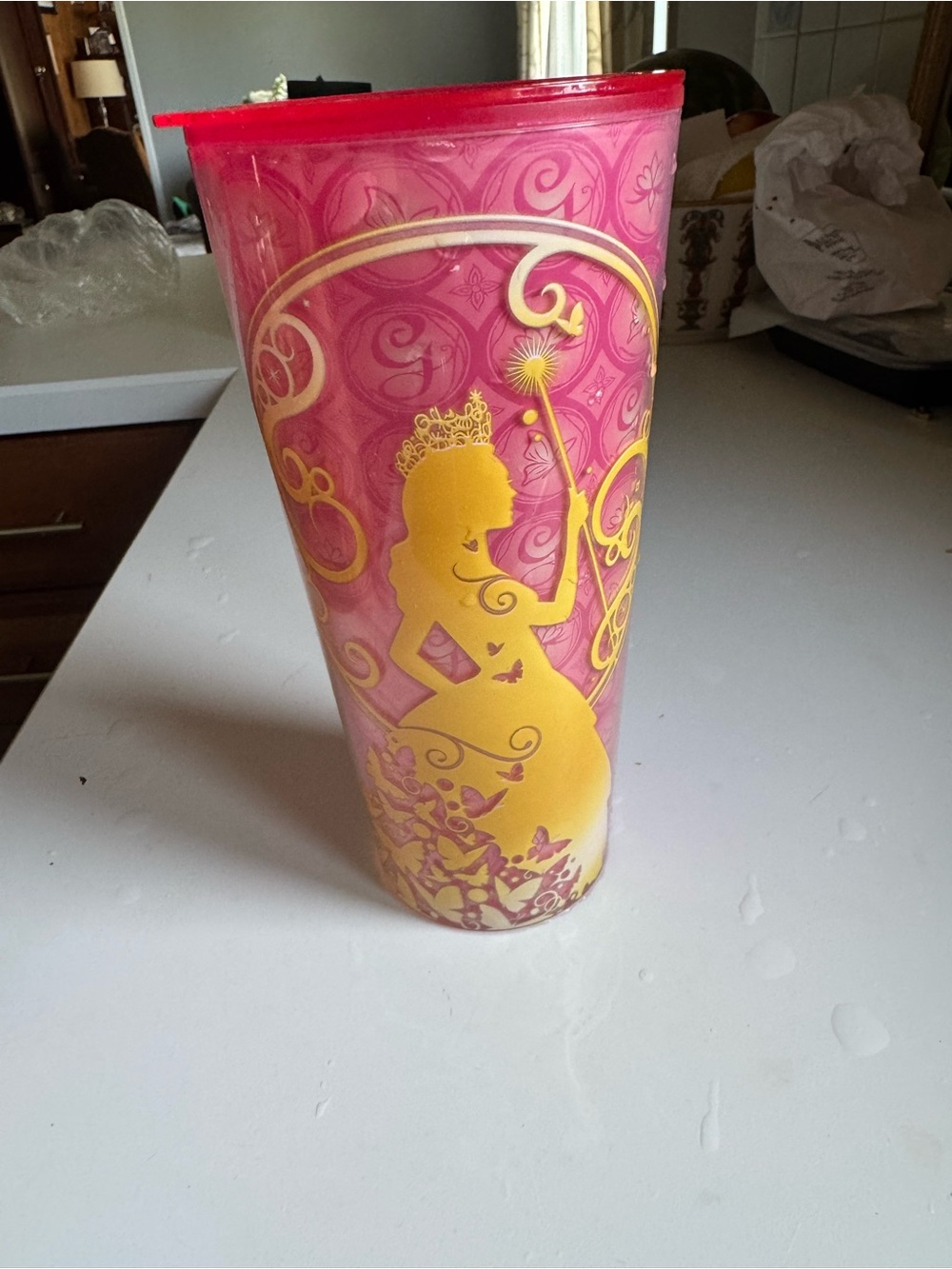 Pink Tumbler Cup with Glinda from Wicked